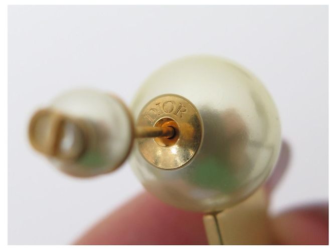 NUOVI ORECCHINI DIOR TRIBALES LOGO CD PERLE IN METALLO DORATO D'oro - vista 8