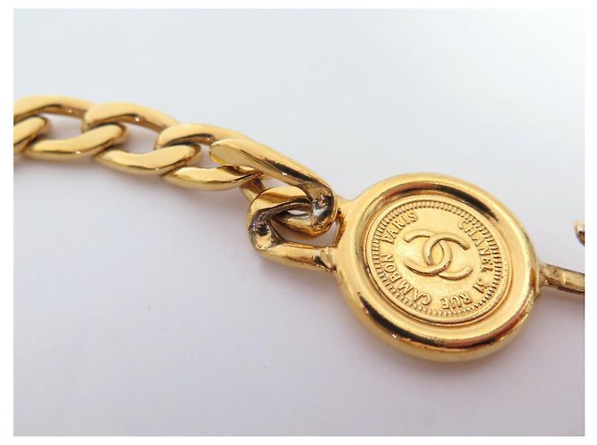 VINTAGE GÜRTEL COLLIER CHANEL SAUTOIR MEDAILLON KETTE NECKLACE BELT Golden - Ansicht 12