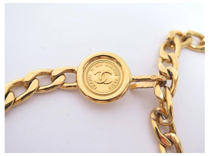 VINTAGE GÜRTEL COLLIER CHANEL SAUTOIR MEDAILLON KETTE NECKLACE BELT Golden - Ansicht 3
