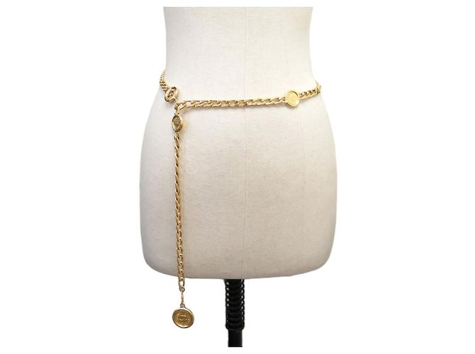 VINTAGE GÜRTEL COLLIER CHANEL SAUTOIR MEDAILLON KETTE NECKLACE BELT Golden - Ansicht 7