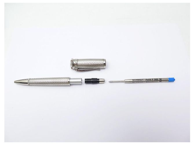 NEUER ALFRED DUNHILL SENTRYMAN KUGELSCHREIBER MIT DIAMANTSPITZE Silber - Ansicht 8