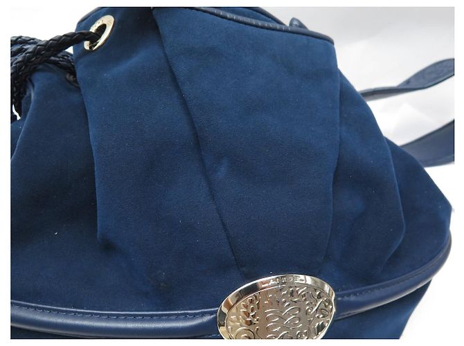 LANCEL BRIGITTE BARDOT BB HANDBAG A04801 ALCANTARA BLUE SHOULDER BAG - view 16