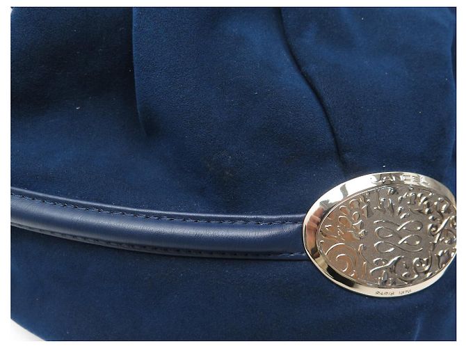 LANCEL BRIGITTE BARDOT BB HANDBAG A04801 ALCANTARA BLUE SHOULDER BAG - view 17
