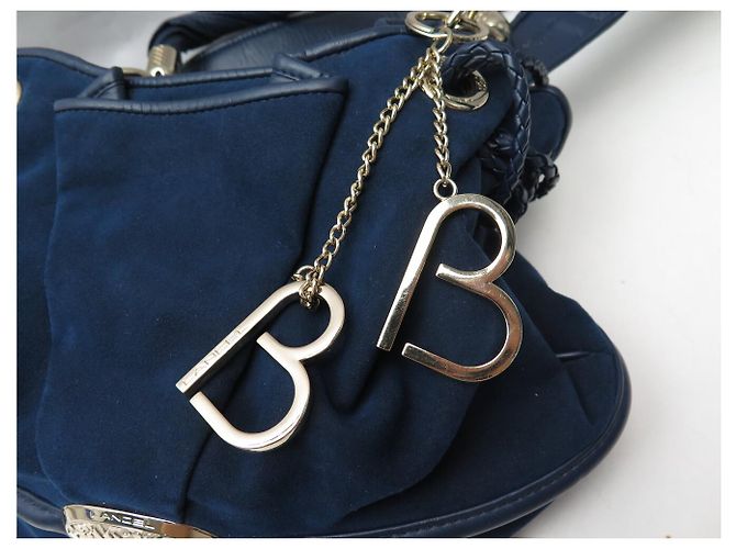 LANCEL BRIGITTE BARDOT BB HANDBAG A04801 ALCANTARA BLUE SHOULDER BAG - view 19
