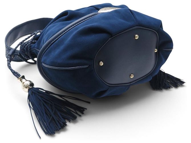 LANCEL BRIGITTE BARDOT BB HANDBAG A04801 ALCANTARA BLUE SHOULDER BAG - view 3