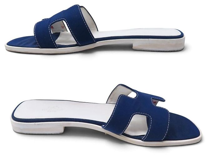 Hermès SCARPE SANDALI HERMES ORAN MULES H021056Z 39.5 BLU NAVY - vista 2