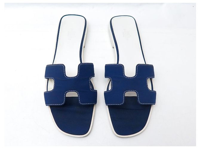 Hermès SCARPE SANDALI HERMES ORAN MULES H021056Z 39.5 BLU NAVY - vista 5