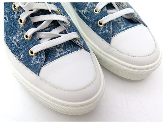 NEUE LOUIS VUITTON STELLAR 1A4WTV MONOGRAM DENIM CANVAS 39 SNEAKERS Blau - Ansicht 16