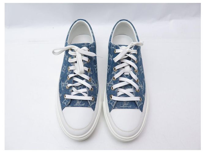 NEUE LOUIS VUITTON STELLAR 1A4WTV MONOGRAM DENIM CANVAS 39 SNEAKERS Blau - Ansicht 8