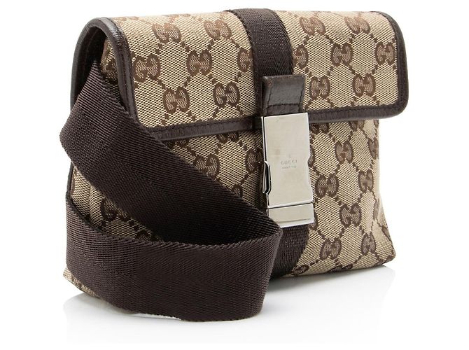 Bolso cinturón Gucci GG Canvas con hebilla Castaño Beige - vista 2