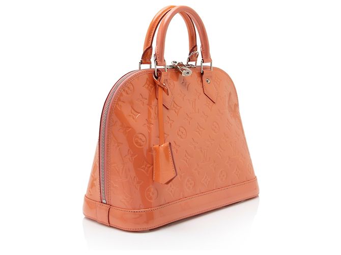Borsa Satchel Louis Vuitton Monogram Vernis Alma PM Arancione - vista 2