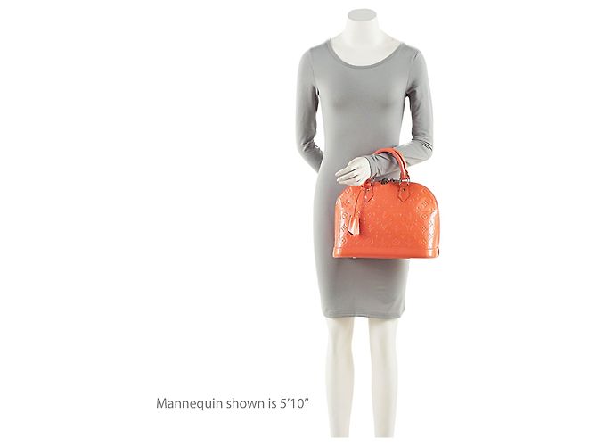 Borsa Satchel Louis Vuitton Monogram Vernis Alma PM Arancione - vista 5