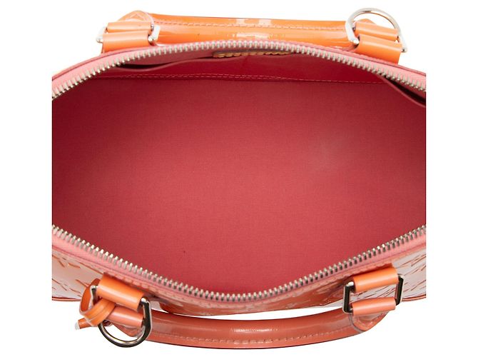 Borsa Satchel Louis Vuitton Monogram Vernis Alma PM Arancione - vista 7
