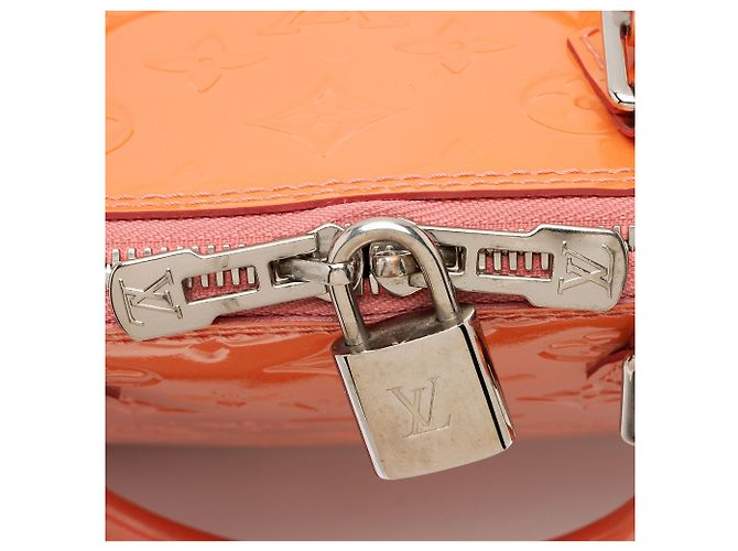 Borsa Satchel Louis Vuitton Monogram Vernis Alma PM Arancione - vista 9