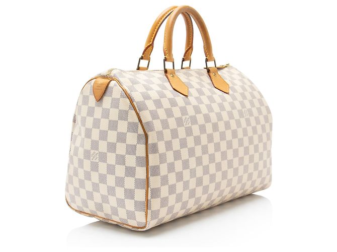 Borsa Louis Vuitton Damier Azur Speedy 35 Blu - vista 2