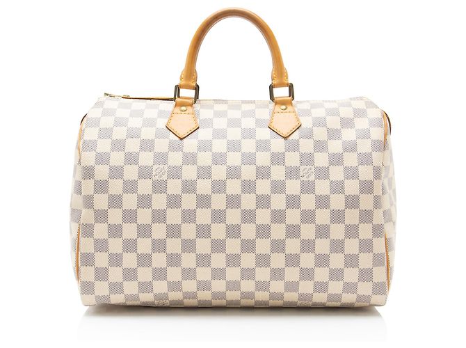 Borsa Louis Vuitton Damier Azur Speedy 35 Blu - vista 3
