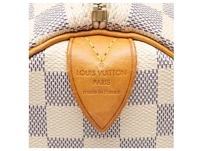 Borsa Louis Vuitton Damier Azur Speedy 35 Blu - vista 8