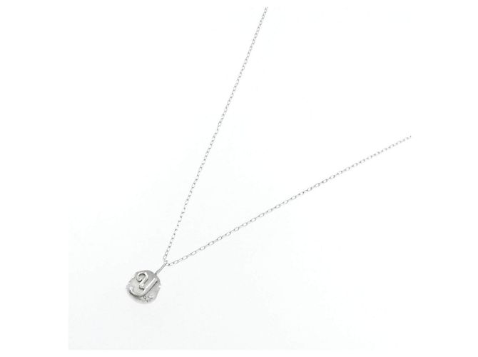 Autre Marque K10 Weißgold Initial Y Diamant-Halskette Silber - Ansicht 2