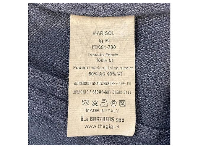Autre Marque Chaqueta entallada de lino THE GIGI Azul - vista 8
