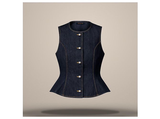 Louis Vuitton Signature Button Denim-Top Indigo - Indigo Blau - Ansicht 2