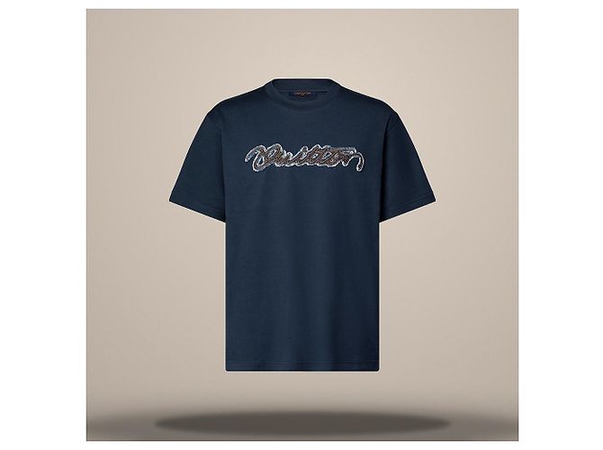 Louis Vuitton Denim Signature T-Shirt Regular Fit Blau - Ansicht 2