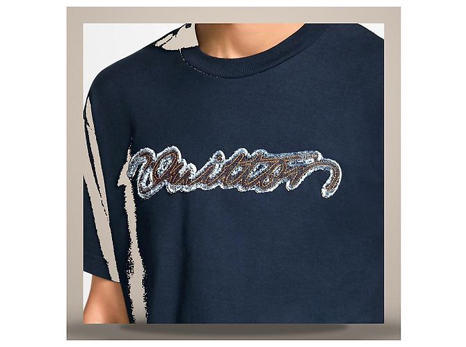 Louis Vuitton Denim Signature T-Shirt Regular Fit Blau - Ansicht 3