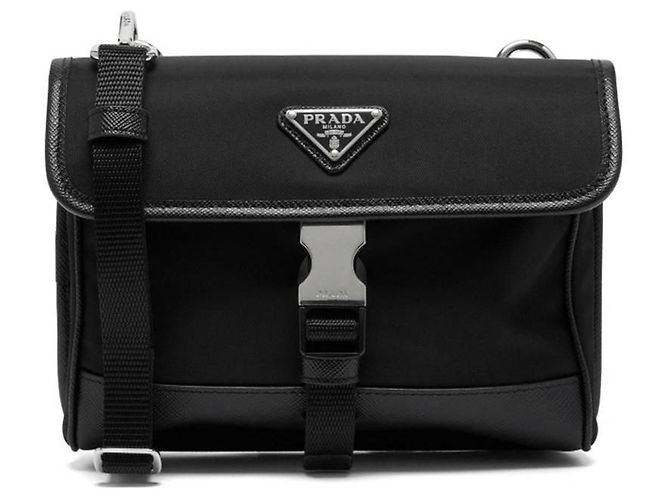 Prada Borsa a tracolla mini in Re-Nylon Nero - vista 2