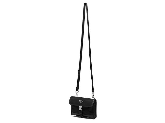 Prada Borsa a tracolla mini in Re-Nylon Nero - vista 4