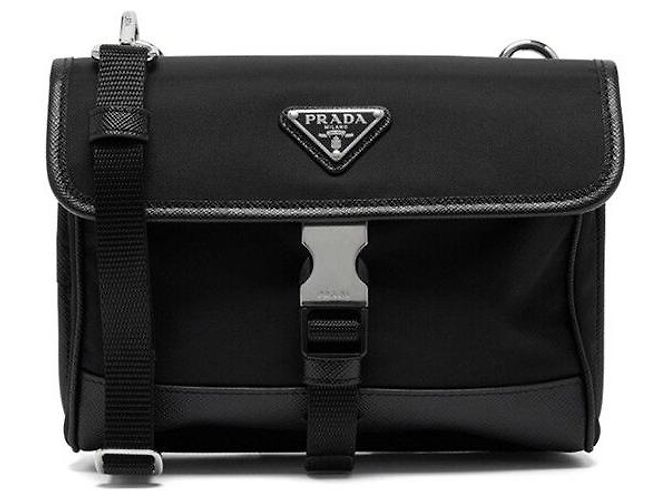 Prada Borsa a tracolla mini in Re-Nylon Nero - vista 7