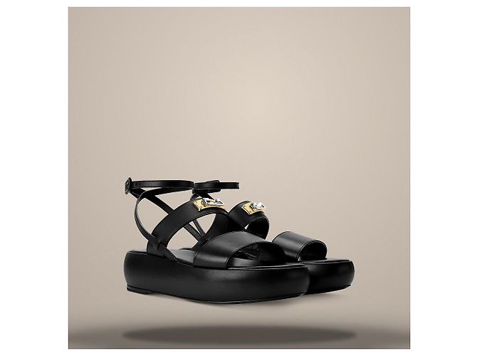 Louis Vuitton Sandalo platform Swing Lock Black Nero - vista 2