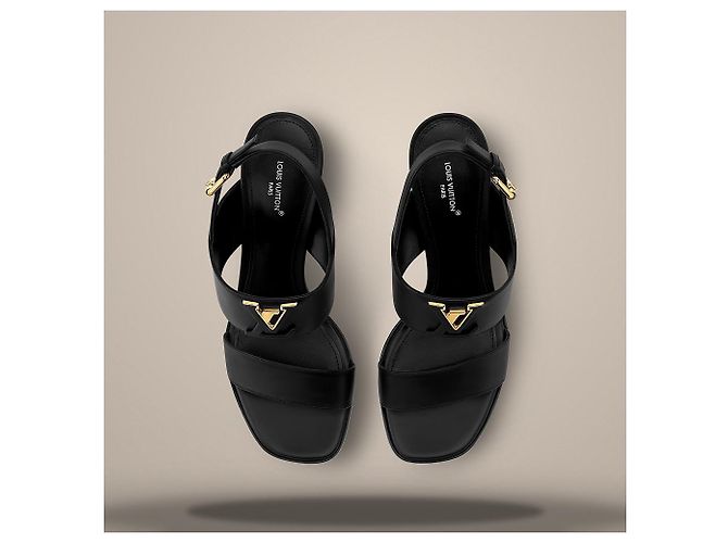 Sandali Louis Vuitton Mare Neri in Pelle Nero - vista 4