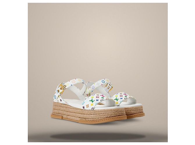 Louis Vuitton Sandalo platform Maya White Bianco - vista 2