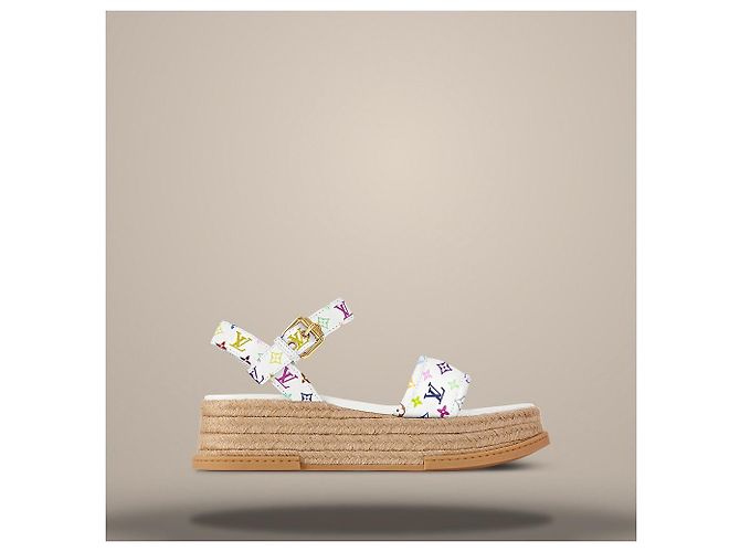 Louis Vuitton Sandalo platform Maya White Bianco - vista 3