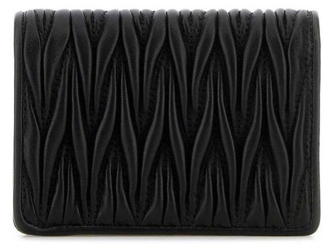 Miu Miu Cartera Pequeña de Piel Napa Acolchada Negra AFPP Negro - vista 3