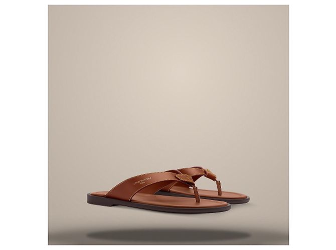 Louis Vuitton Sandali Sunset Thong Cognac Brown Marrone - vista 2