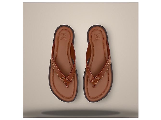 Louis Vuitton Sandali Sunset Thong Cognac Brown Marrone - vista 4