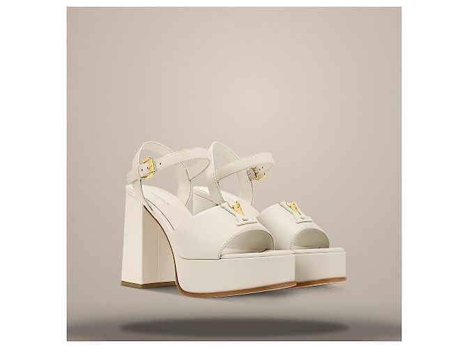 Louis Vuitton Sandalo platform Mare Ecru White Bianco - vista 2