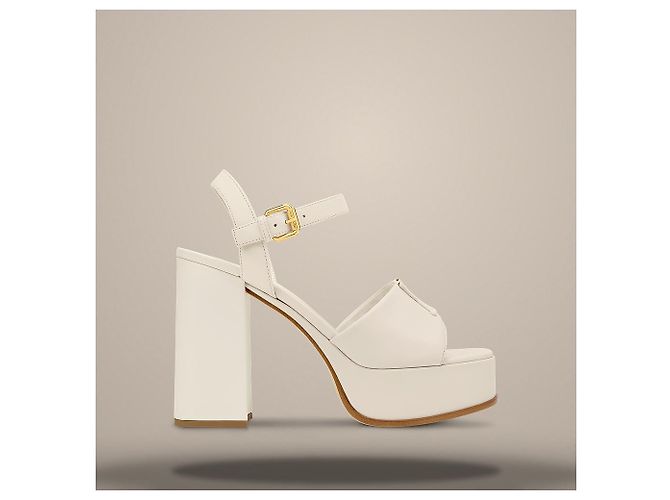 Louis Vuitton Sandalo platform Mare Ecru White Bianco - vista 3