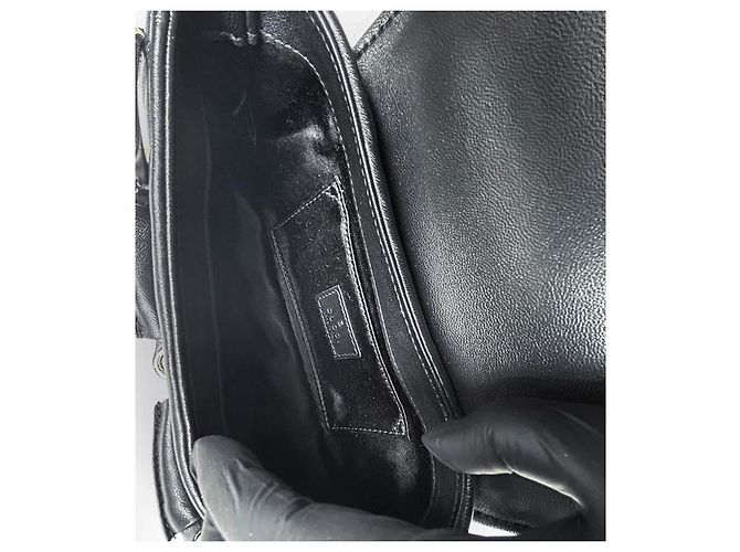 Gucci Schultertasche aus schwarzem Leder mit Pferdebit - Ansicht 8