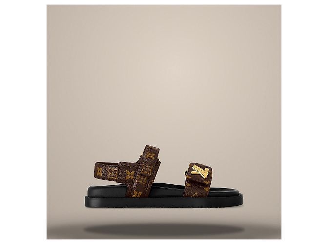 Louis Vuitton Sandali Sunset Flat Comfort Cocoa Brown Marrone - vista 3