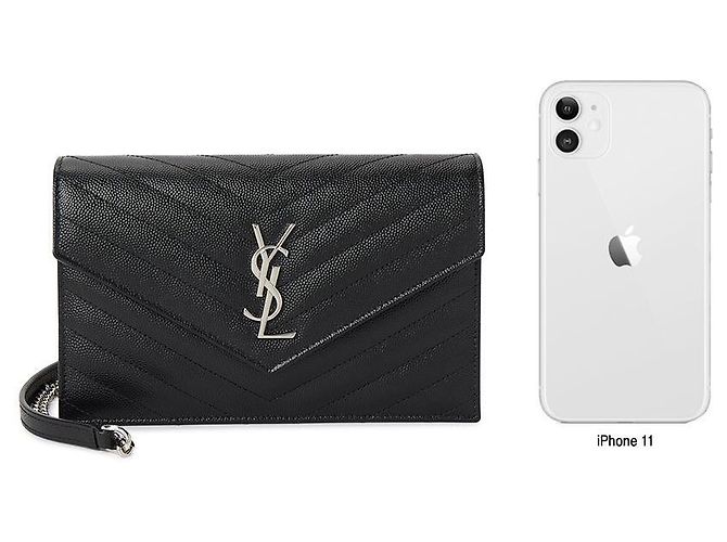 Saint Laurent Borsa a tracolla con catena Cassandra da donna Nero - vista 9
