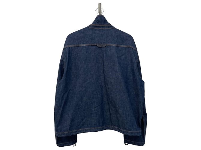 Dior Ring Embroidered Denim Bomber Jacket Blue - view 4