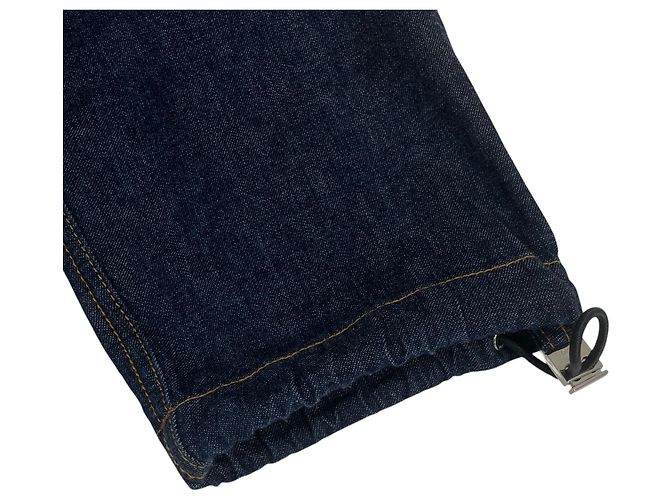 Dior Ring Embroidered Denim Bomber Jacket Blue - view 7