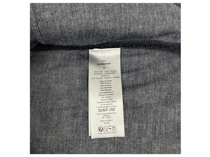 Dior Ring Embroidered Denim Bomber Jacket Blue - view 8