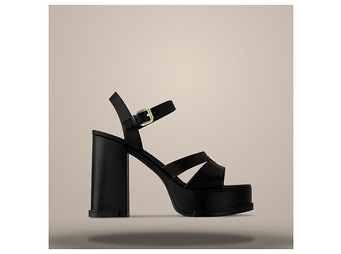 Louis Vuitton Sandalias de plataforma Maya Hild Black Negro - vista 3