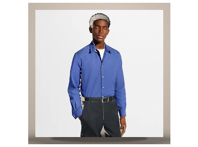 Louis Vuitton Langarmshirt mit besticktem Monogramm Regular Fit Blau - Ansicht 3