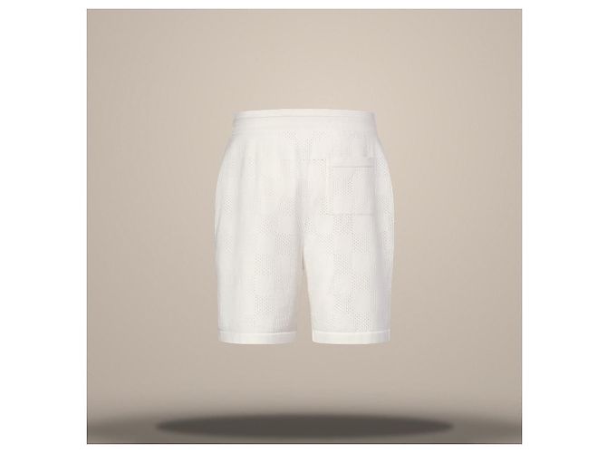 Louis Vuitton Pointelle Signature Shorts Regular Fit Weiß - Ansicht 4