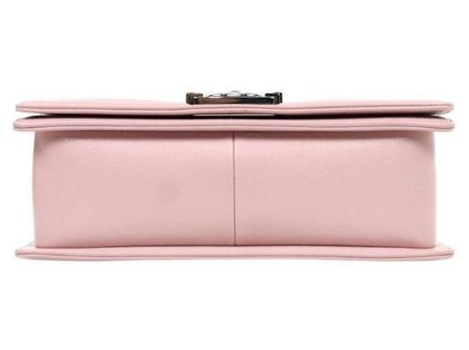 Chanel Bolso de hombro Boy de piel caviar rosa Medium - vista 12