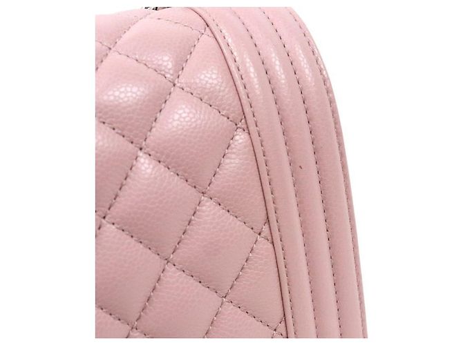 Chanel Bolso de hombro Boy de piel caviar rosa Medium - vista 7