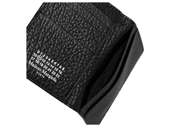 Maison Martin Margiela Tarjetero clásico de cuero Negro - vista 12